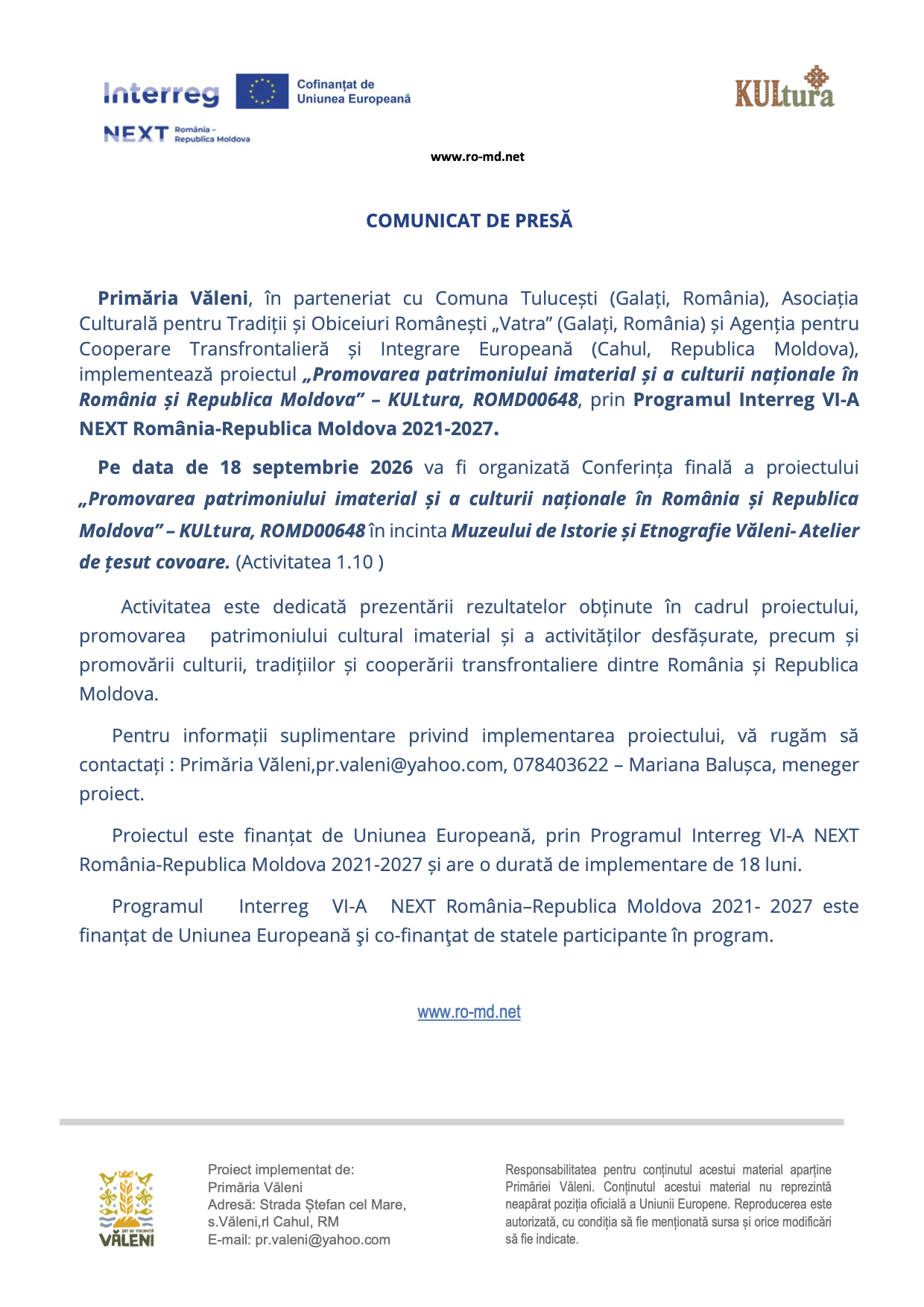 ROMD00648 Comunicat de presa PP4 Conferinta finala