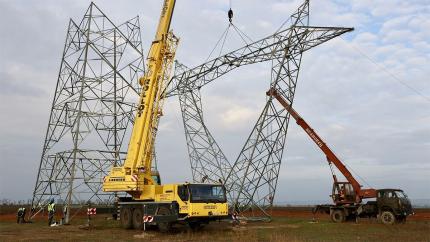 Работы по строительству ВЛ 400 кВ Вулканешты-Кишинев | ВИДЕО ДРОН