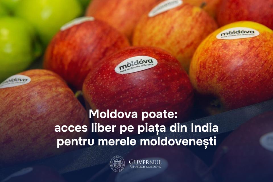Producătorii de mere din Republica Moldova au obținut acces liber pe piața din India, cea mai mare din lume