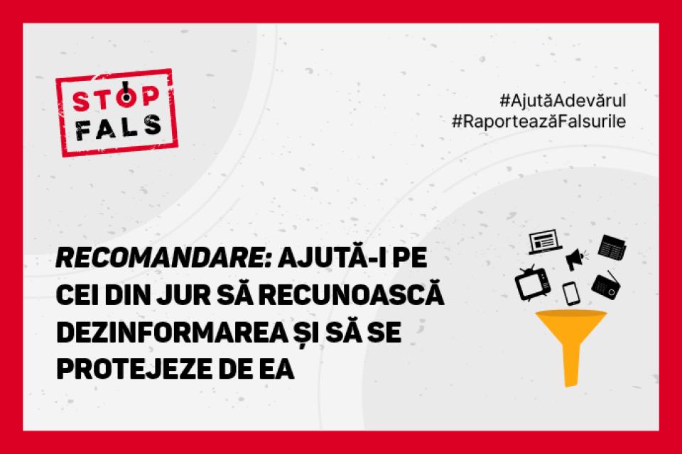 CUM POȚI CONTRIBUI LA COMBATEREA DEZINFORMĂRII?