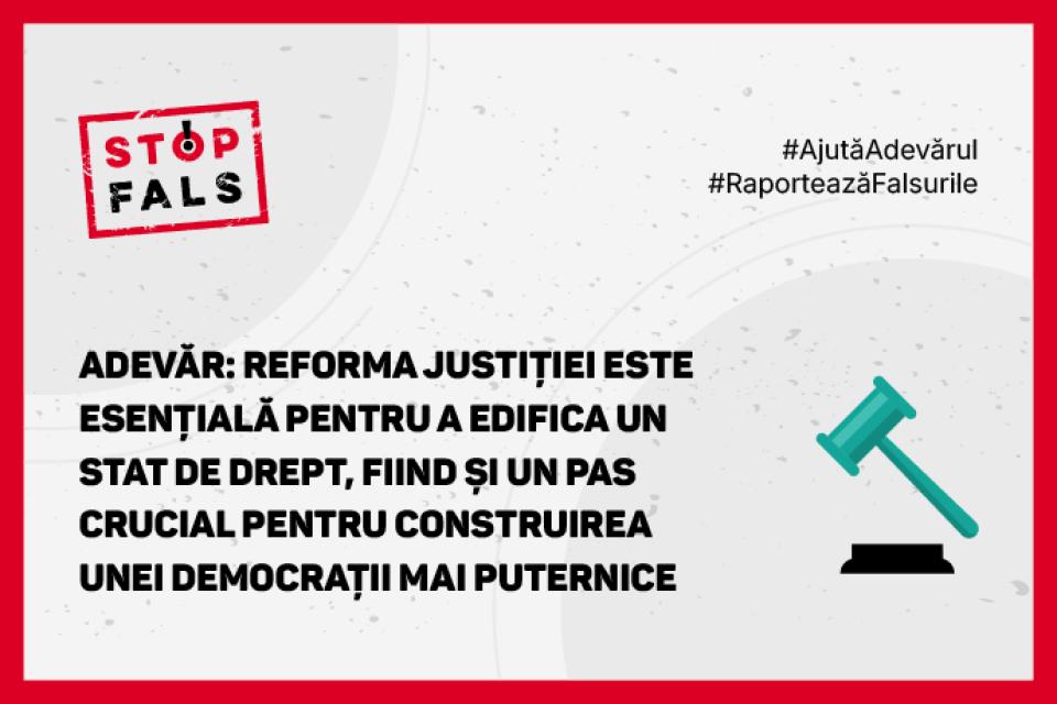 STOPFALS! PREZINTĂ ADEVĂRUL DESPRE REFORMA JUSTIȚIEI ÎN R. MOLDOVA