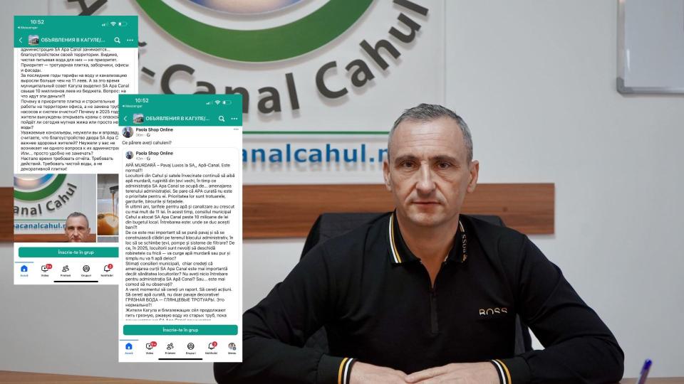 Apă-Canal Cahul clarifică acuzațiile apărute în online privind apa murdară și investițiile prioritare