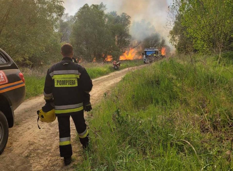 Dezastru ecologic la Văleni: Arde balta