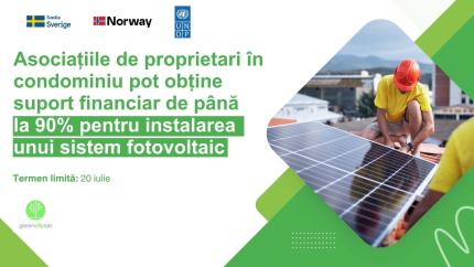 Sprijin de până la 90% pentru instalarea panourilor fotovoltaice, destinat asociațiilor de proprietari