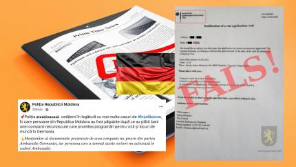 Poliția avertizează: Moldoveni înșelați de o companie care promitea locuri de muncă și vize pentru Germania