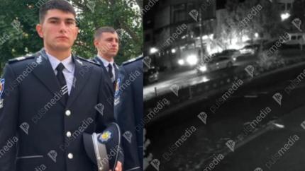 Момент, когда сын начальника полиции, студент Академии полиции, намеренно въезжает в толпу на микроавтобусе в Вулканештах