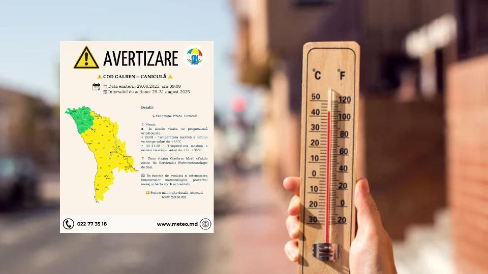 Căldura revine: Cod galben de caniculă în mare parte a țării