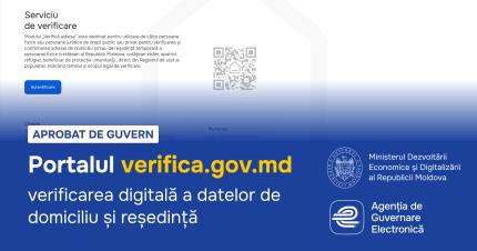 Verificarea adresei de domiciliu se face acum online, prin portalul verifica.gov.md