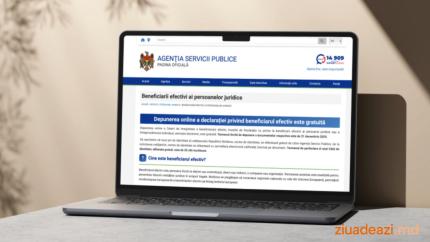 Depunerea online a declarației privind beneficiarul efectiv este gratuită. Termen limită – 31 decembrie 2025