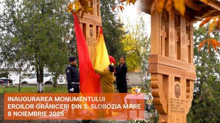 VIDEO |  Monumentul eroilor grăniceri din Slobozia Mare a fost inaugurat după 83 de ani de la ridicarea primei troițe