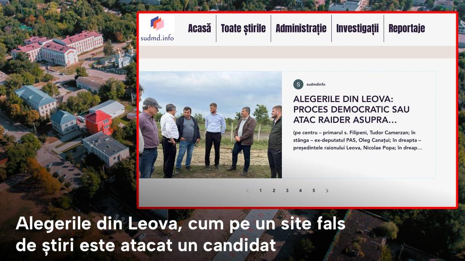 Alegerile din Leova, cum pe un site fals de știri este atacat un candidat