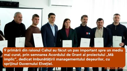 Nouă primării din raionul Cahul se asociază pentru îmbunătățirea managementului deșeurilor, cu sprijinul Elveției /VIDEO