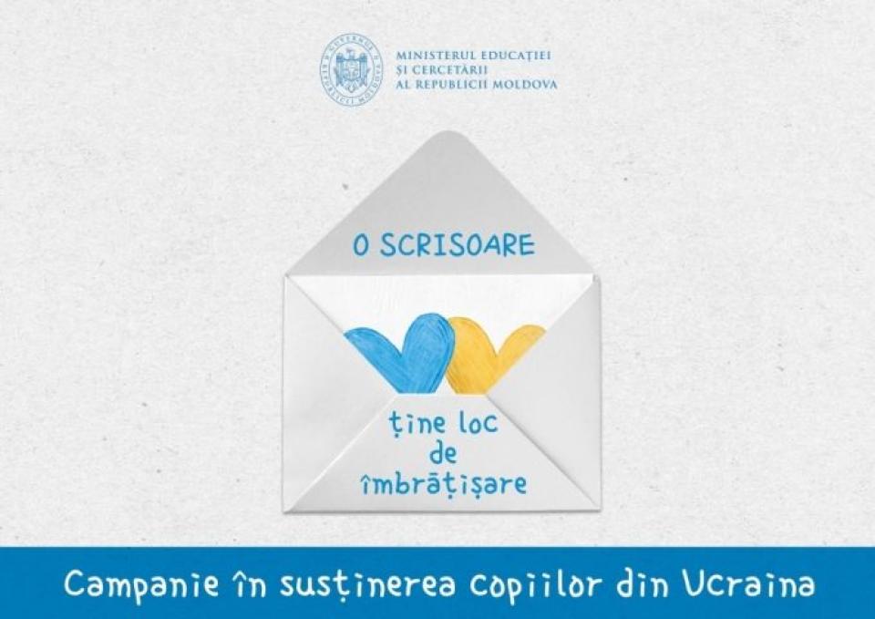 MEC lansează campania „O scrisoare ține loc de îmbrățișare”, în susținerea copiilor din Ucraina
