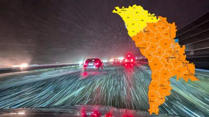 Cod portocaliu. Vor cădea precipitații puternice sub formă de ninsoare și lapoviță