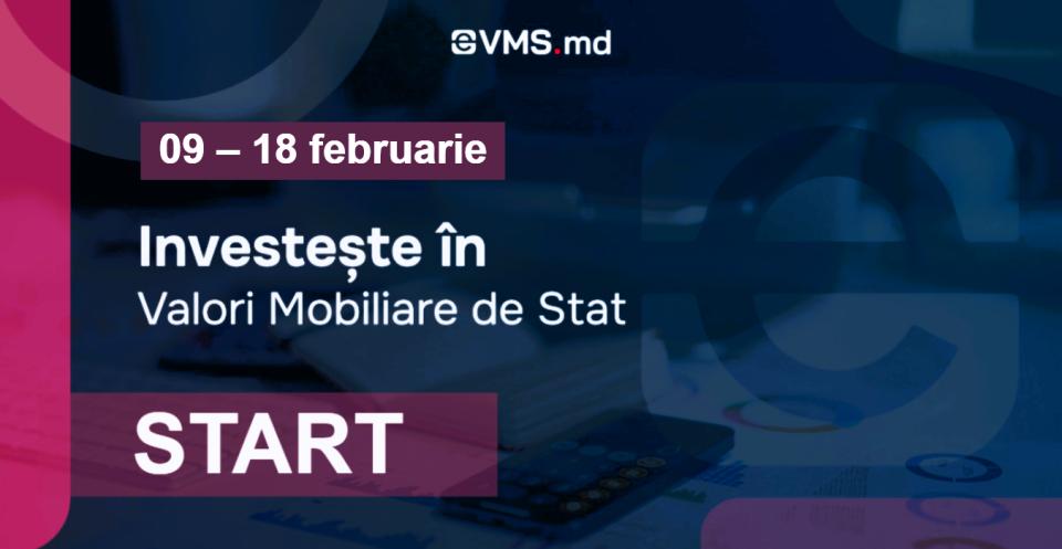 9–18 februarie 2026: o nouă rundă de subscriere a valorilor mobiliare de stat prin eVMS.md