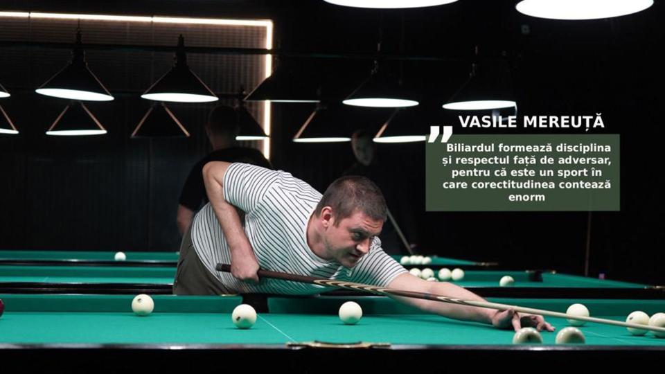 „Concentrare, strategie și primul loc” – Vasile Mereuță despre turneul de biliard Cronos