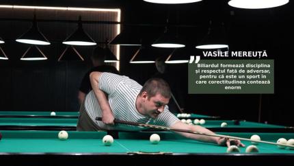 „Concentrare, strategie și primul loc” – Vasile Mereuță despre turneul de biliard Cronos
