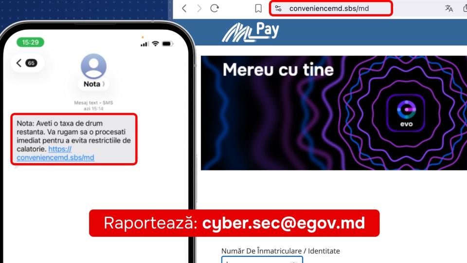 Atenție! Mesaje false despre „taxa de drum restantă” trimise în numele MPay și EVO