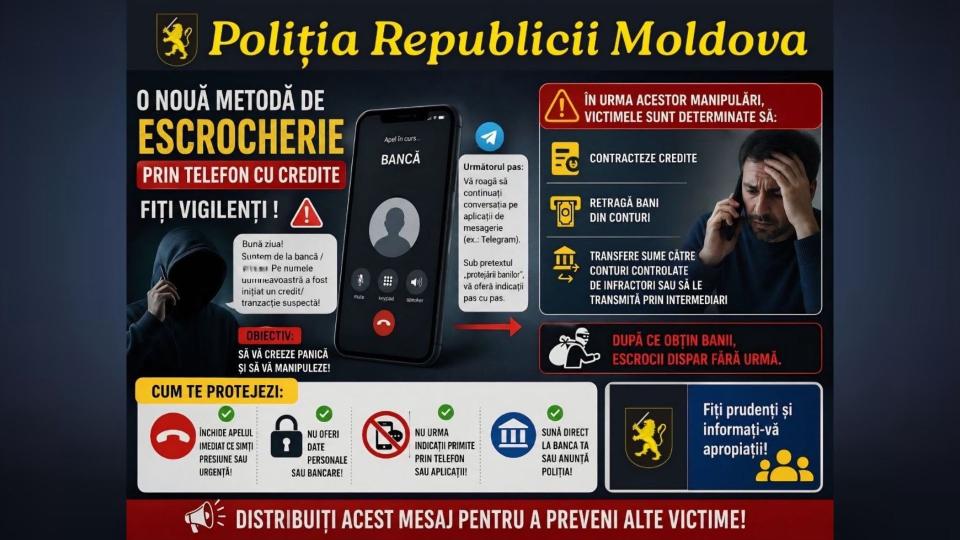 Atenție la apeluri! Escrocii se dau drept bancheri și polițiști