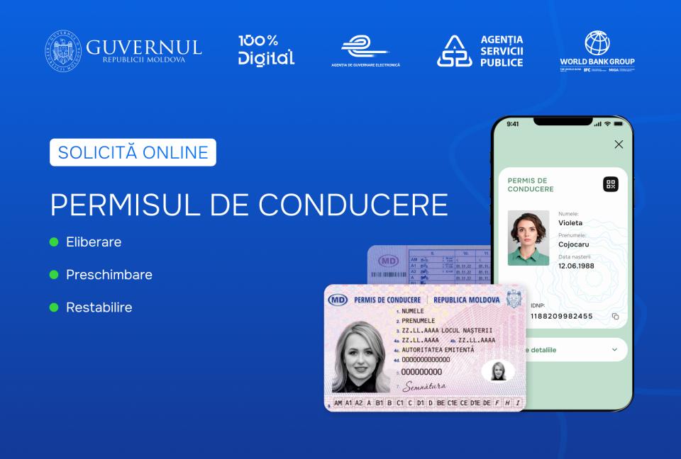 Permisul de conducere poate fi solicitat și preschimbat online, fără deplasări la ghișeu