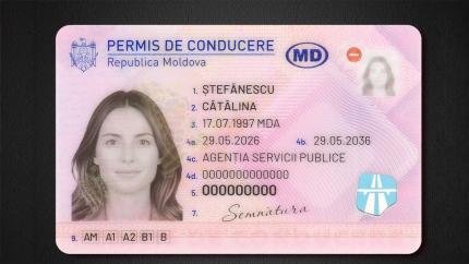 ASP a prezentat noul model al permisului de conducere din Republica Moldova. Documentele actuale rămân valabile până la expirare