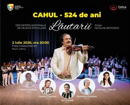 Orchestra Națională „Lăutarii” va susține un concert la Cahul cu ocazia celor 524 de ani ai orașului