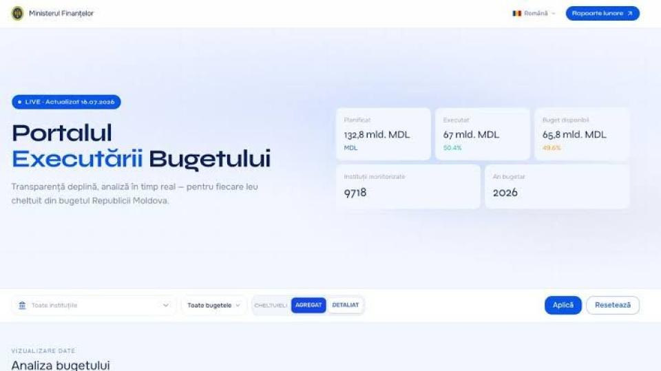 Cetățenii pot urmări cum sunt cheltuiți banii publici pe un portal lansat de Ministerul Finanțelor
