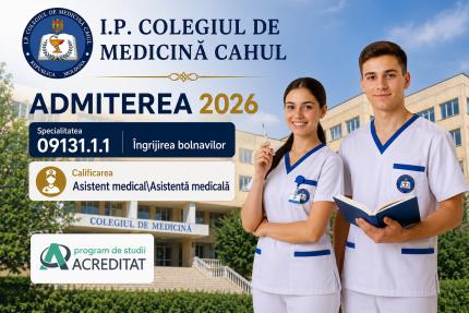 A început admiterea la Colegiul de Medicină Cahul. Dosarele pot fi depuse până pe 7 august