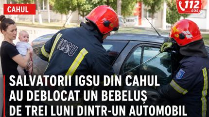 Bebeluș de trei luni, salvat dintr-un automobil blocat la Cahul. Intervenție rapidă a pompierilor IGSU