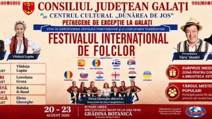 Festivalul Internațional de Folclor „Doina Covurluiului” revine la Galați. Ansambluri din 9 țări și recitaluri de top
