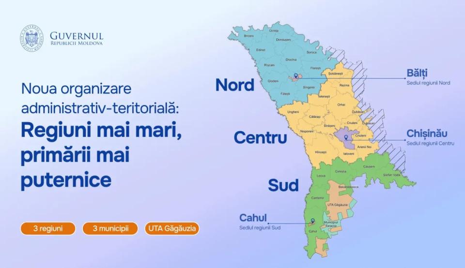 Reforma administrației publice: raioanele ar urma să dispară, iar Cahul să devină centrul Regiunii Sud