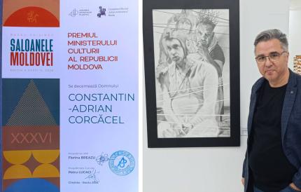 Artistul gălățean Constantin-Adrian Corcăcel, premiat la „Saloanele Moldovei” din Chișinău