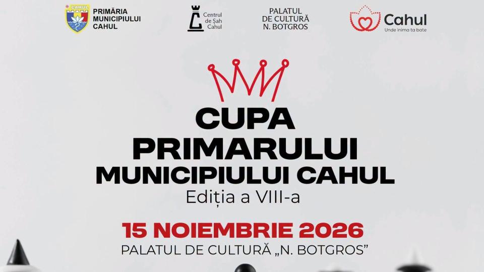 Cupa Primarului municipiului Cahul la șah rapid revine pe 15 noiembrie