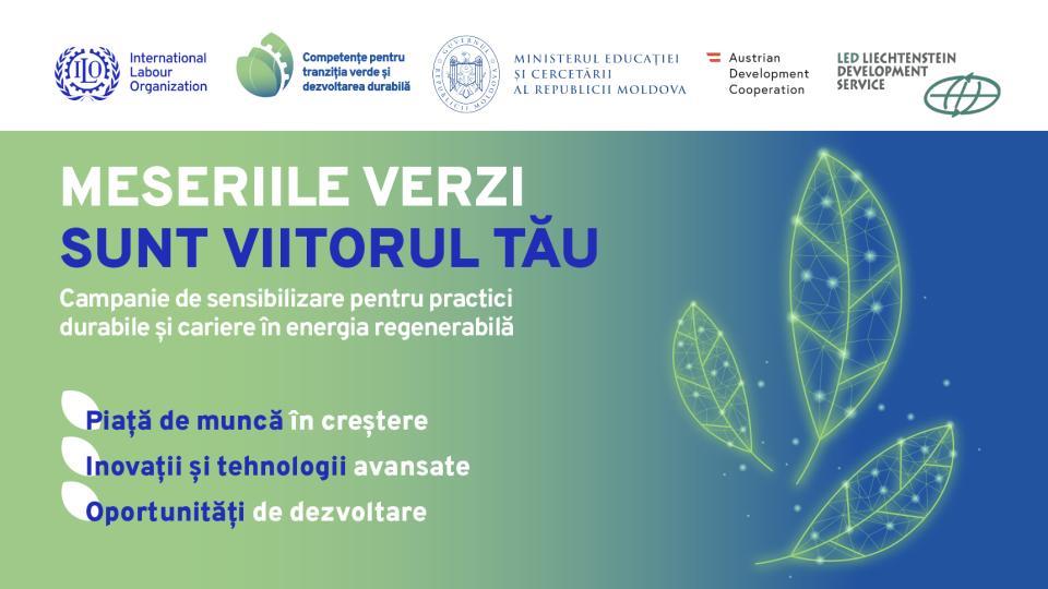 „Meseriile verzi sunt viitorul tău” – Campanie de sensibilizare pentru promovarea carierelor în domeniul energiilor regenerabile în Moldova