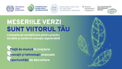 „Meseriile verzi sunt viitorul tău” – Campanie de sensibilizare pentru promovarea carierelor în domeniul energiilor regenerabile în Moldova