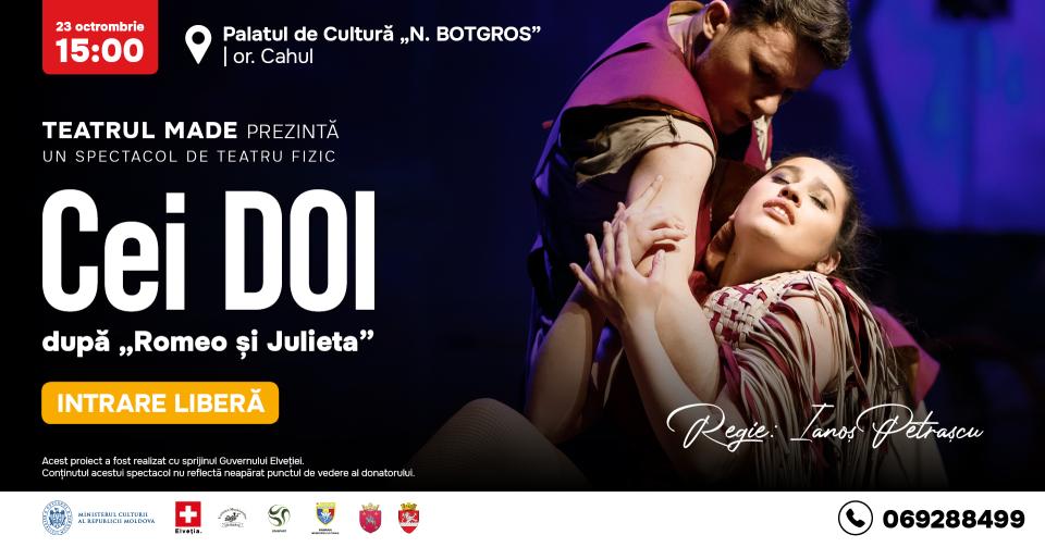 „CEI DOI” se va juca la Cahul: Teatrul MADE aduce o nouă viziune asupra poveștii lui Romeo și Julieta