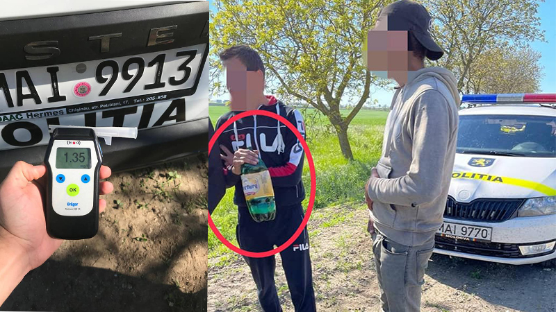 Cu berea-n mână pe motocicletă. Doi motocicliști, locuitori ai satului Lucești, prinși băuți