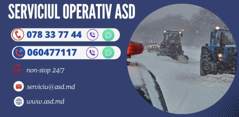 Serviciul Operativ ASD activează Non-Stop pe durata iernii