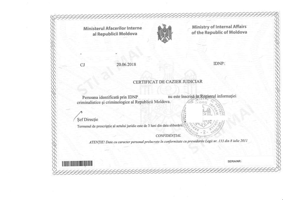 Cetățenii pot solicita eliberarea cazierului judiciar prin platforma MDelivery