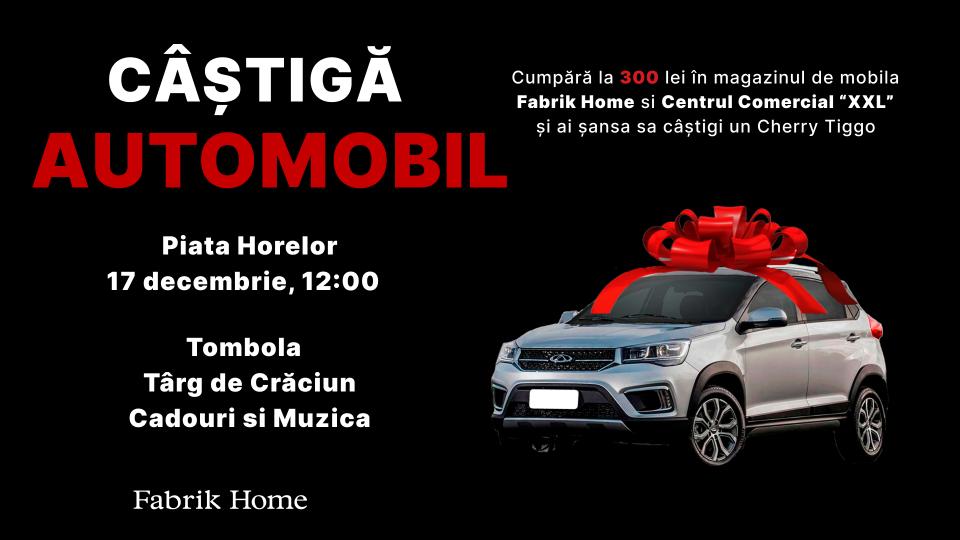 Fabrik Home oferă un automobil. Mai sunt 2 zile pentru a te înscrie la tombolă!