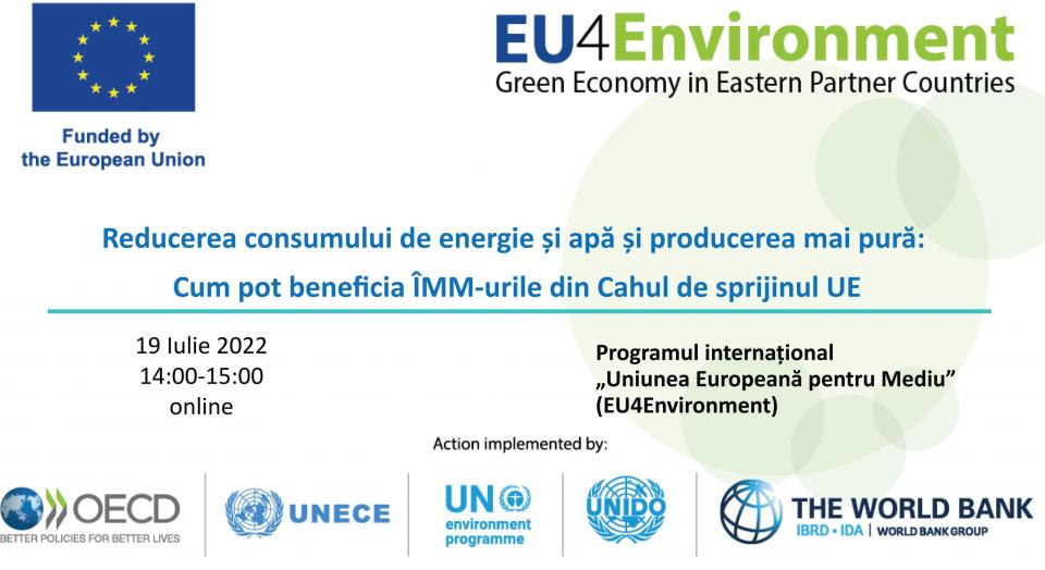 REDUCEREA CONSUMULUI DE ENERGIE ȘI APĂ ȘI PRODUCEREA MAI PURĂ: Cum pot beneficia ÎMM-urile din Cahul de sprijinul UE