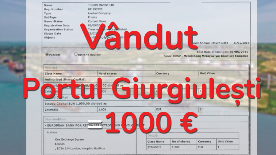 BERD a cumpărat portul Giurgiulești cu 1000 de euro