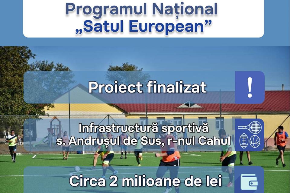 Un teren de minifotbal construit în Andrușul de Sus prin programul ''Satul European''