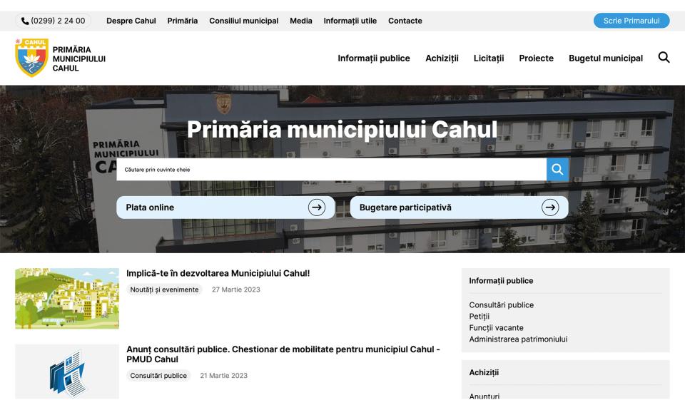 După mai bine de 10 ani, Primăria Cahul și-a reînnoit site-ul