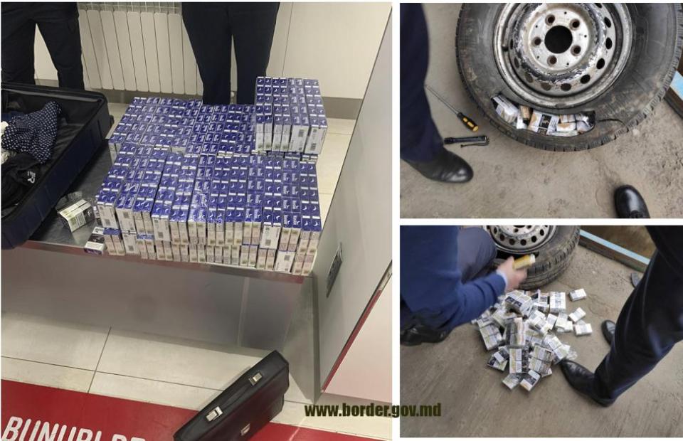 Circa 15 mii de țigarete, urmau să ajungă ilegal în Europa. Șoferul din raionul Cahul a ascuns 199 pachete în roata de rezervă