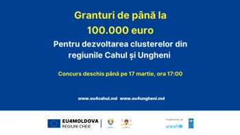 Granturi de 100 mii euro va oferi UE pentru companii din Cahul și Ungheni. Vezi detalii