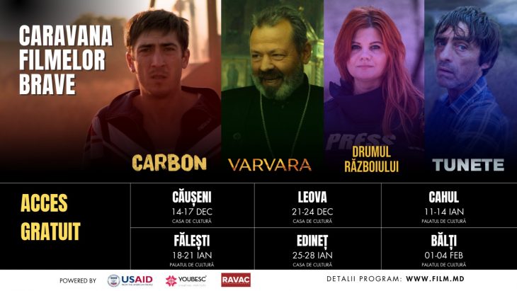 Carbon, Varvara, Drumul Războiului și Tunete – cele mai noi producții de film din Moldova vor fi prezentate la Cahul