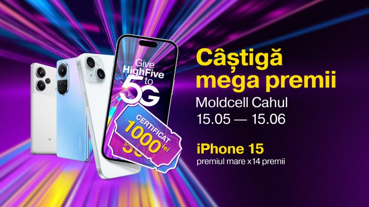 Moldcell anunță campanie cu mega premii la lansarea 5G în Cahul