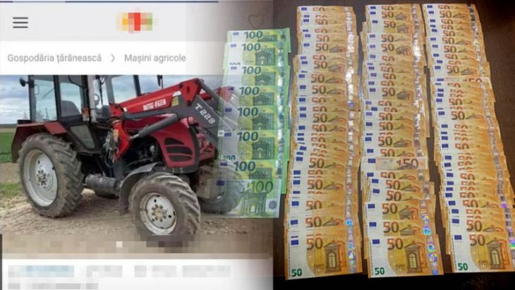 Doi bărbați au fost reținuți de polițiști pentru comiterea unei escrocherii cu tehnică agricolă /VIDEO