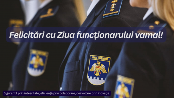 Mesajul de felicitare al directorului Serviciului Vamal, Alexandru Iacub, cu ocazia Zilei profesionale a funcționarilor vamali